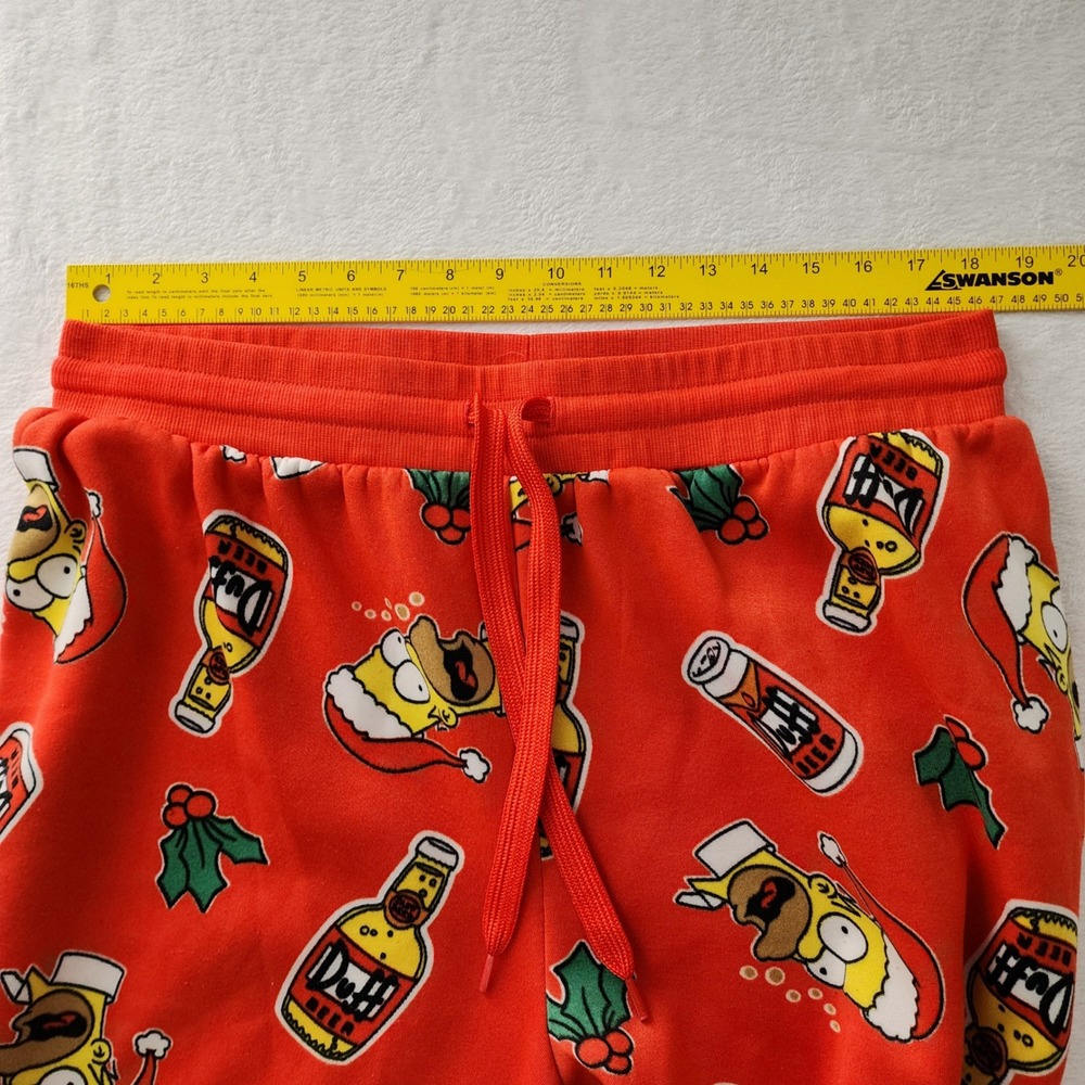 The Simpsons Duff Beer Track Pants Mens XL Orange Christmas Homer Jogger Holiday - Picture 6 of 12